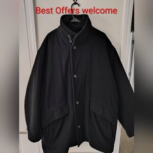 HUGO BOSS Punga Jacket Men's 54 Lined Wool Blend High Neck Zip Dark Pockets Read
